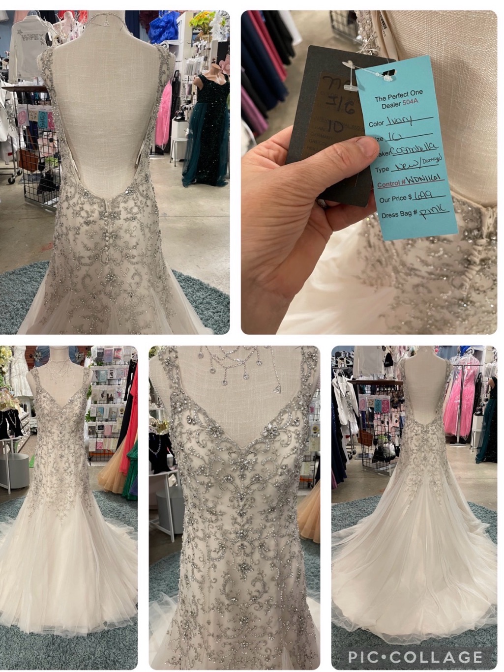 Beaded Ivory Wedding Gown With Tulle Skirt